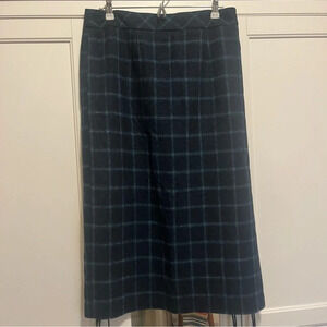 VTG CHADWICKS Wool Dark Academia Plaid Midi Skirt